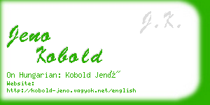 jeno kobold business card